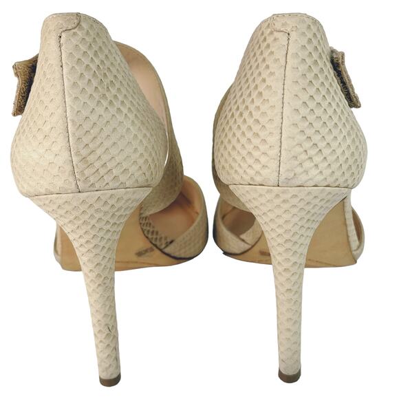 Vince Camuto Carlotte Pointed Toe Leather D'Orsay Pump High Heel Beige Cream 9.5 - Picture 5 of 8